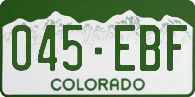 CO license plate 045EBF