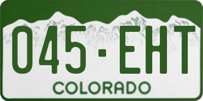 CO license plate 045EHT