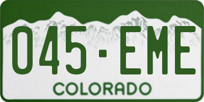 CO license plate 045EME