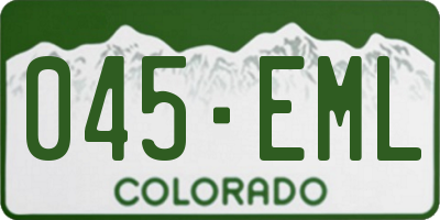 CO license plate 045EML