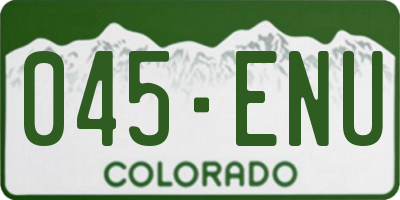 CO license plate 045ENU
