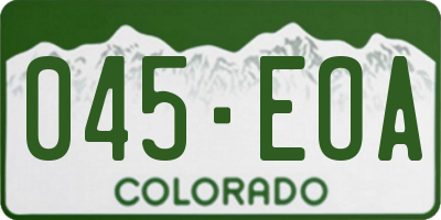 CO license plate 045EOA