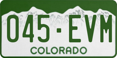 CO license plate 045EVM