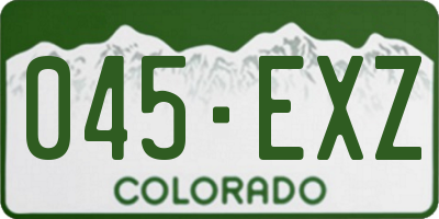 CO license plate 045EXZ