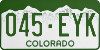 CO license plate 045EYK
