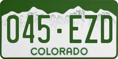 CO license plate 045EZD