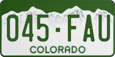 CO license plate 045FAU