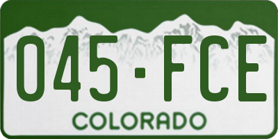 CO license plate 045FCE
