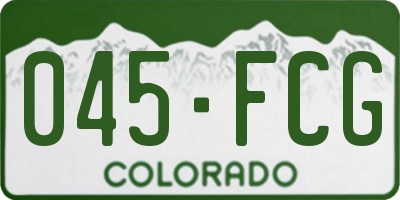 CO license plate 045FCG