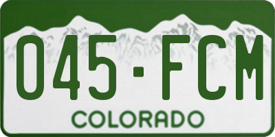 CO license plate 045FCM