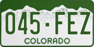 CO license plate 045FEZ