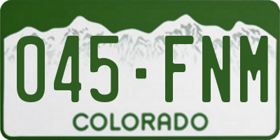 CO license plate 045FNM