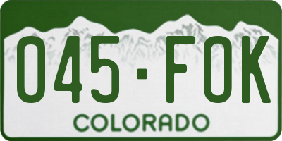 CO license plate 045FOK