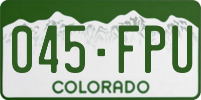 CO license plate 045FPU