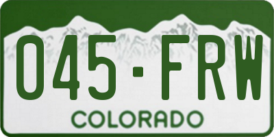 CO license plate 045FRW