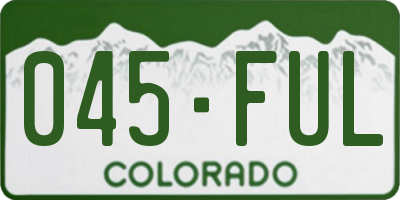 CO license plate 045FUL