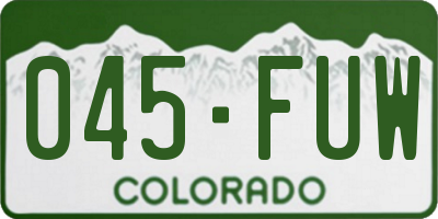 CO license plate 045FUW
