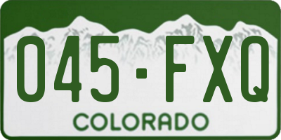 CO license plate 045FXQ