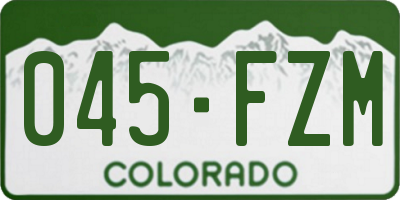 CO license plate 045FZM