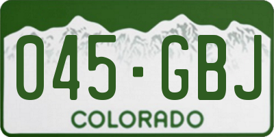 CO license plate 045GBJ