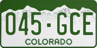 CO license plate 045GCE