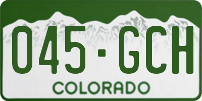 CO license plate 045GCH