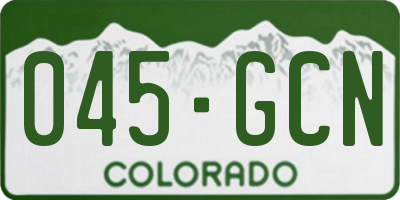CO license plate 045GCN