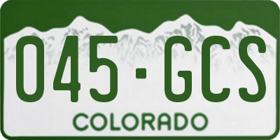 CO license plate 045GCS