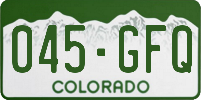 CO license plate 045GFQ