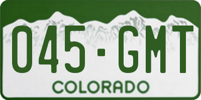 CO license plate 045GMT
