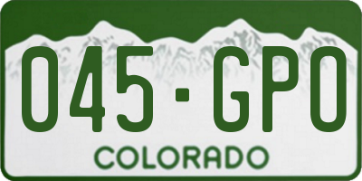CO license plate 045GPO