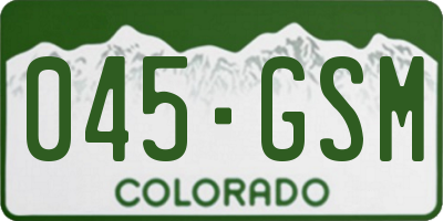 CO license plate 045GSM