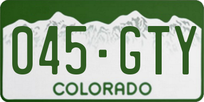 CO license plate 045GTY