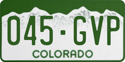 CO license plate 045GVP