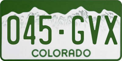 CO license plate 045GVX