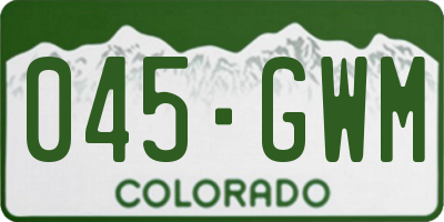 CO license plate 045GWM