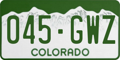 CO license plate 045GWZ