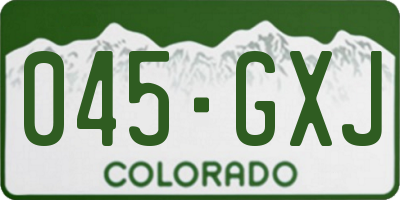 CO license plate 045GXJ