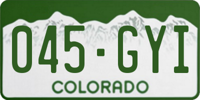 CO license plate 045GYI