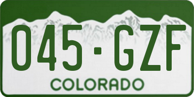 CO license plate 045GZF