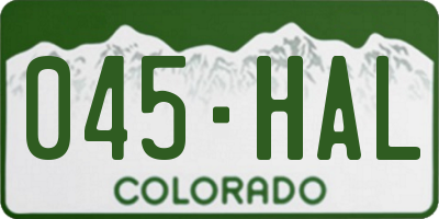 CO license plate 045HAL
