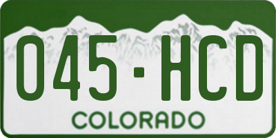 CO license plate 045HCD