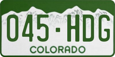 CO license plate 045HDG