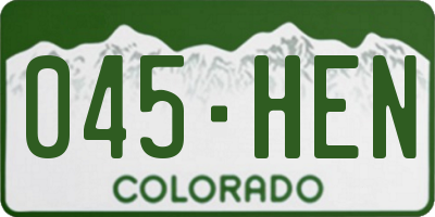 CO license plate 045HEN