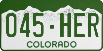 CO license plate 045HER