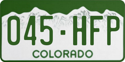 CO license plate 045HFP