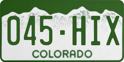 CO license plate 045HIX