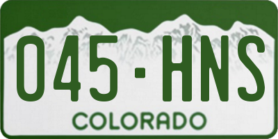 CO license plate 045HNS