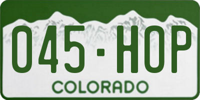 CO license plate 045HOP