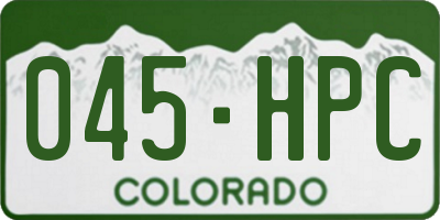 CO license plate 045HPC